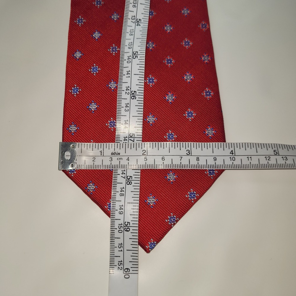 Arturo Calle European Collection Tie Red Silk La Foderata Necktie Men's Handmade - Picture 5 of 6